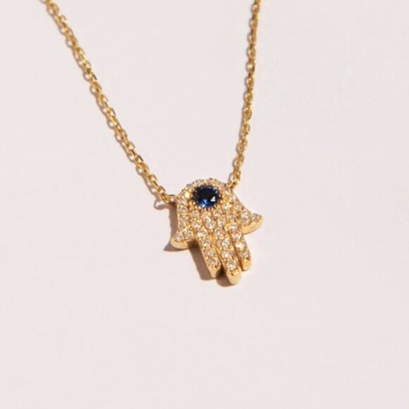 Hamsa Necklace in Gold Vermeil - Picture 1 of 4